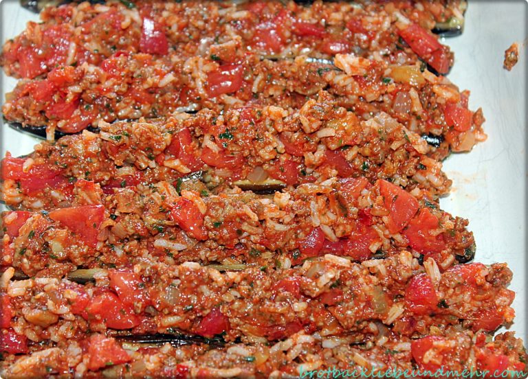 Gefüllte Auberginen türkische Art - Brotbackliebe ... und mehr
