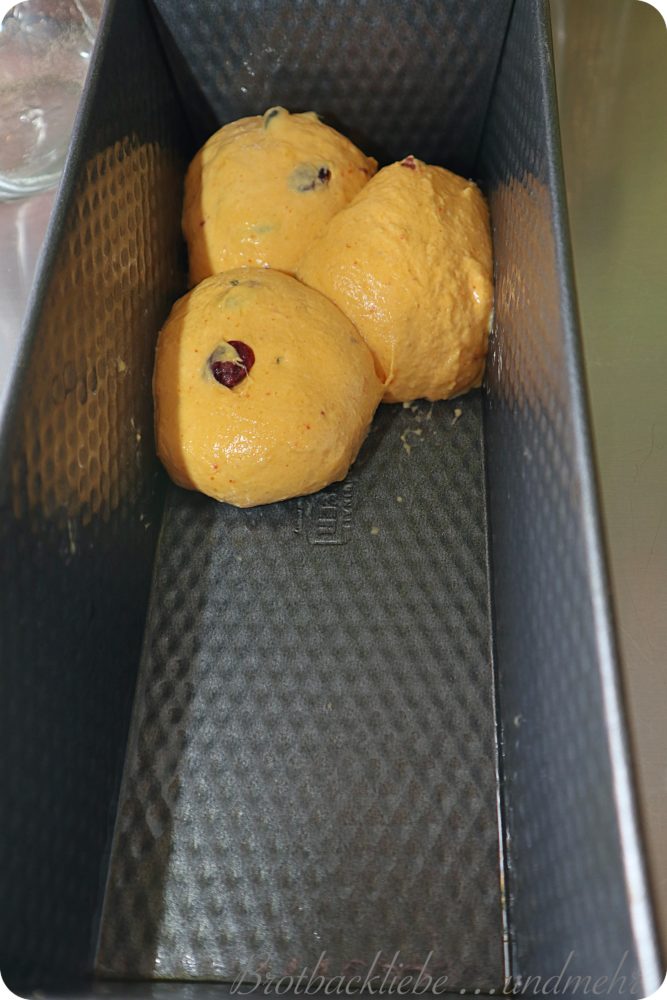 Kürbis-Brioche mit Cranberries und Pistazien - Brotbackliebe ... und mehr