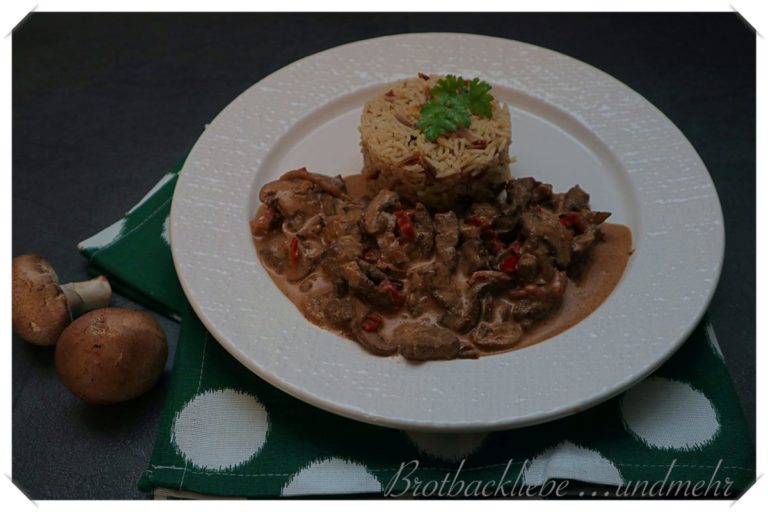 Rindergeschnetzeltes mit Pilzen in Rotwein-Marsala-Sahne-Sößchen ...